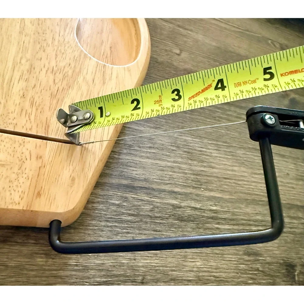 Cheese Slicer Board Tan Excellent Wood Wire Cutter Tray